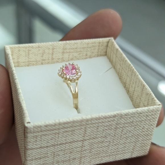 14kt Real Gold Heart Stone Ring For Women